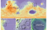 Carte topographique de Mars localisant la zone où doit se poser le Rover américain Perseverance