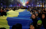 Manifestation de soutien à l'Ukraine à Vilnius, en Lituanie, le 23 février 2025