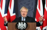 Le Premier ministre britannique Boris Johnson lors d'une conférence de presse, le 24 décembre 2020 à Londres