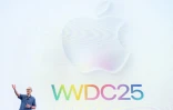 Le PDG d'Apple Tim Cook intervient lors de la Conférence annuelle des développeurs, le 9 juin 2025 à Cupertino, en Californie