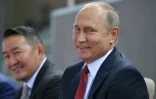 La président russe Vladimir Poutine à Bakou le 27 septembre 2018