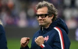 Le sélectionneur du XV de France Fabien Galthié apprécie la victoire dans le Tournoi des six nations, le 19 mars 2022 à Saint-Denis 
