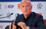 Le sélectionneur de l'équipe de France, Didier Deschamps, lors de sa conférence de presse, le 26 août à Paris, pour annoncer la liste des joueurs convoqués pour les trois matches qualificatifs pour le Mondial-2022, 