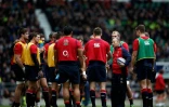 Le XV de la Rose à l'entraînement à Twickenham, le 29 janvier 2016