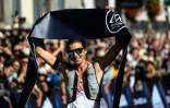 La Néo-Zélandaise Ruth Croft lors de sa victoire sur la 22e édition de l'Ultra Trail du Mont Blanc (UTMB) à Chamonix le 30 août 2025