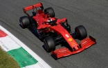 Le pilote allemand de Ferrari Sebastian Vettel au volant de sa monoplace durant les qualifications du GP d'Italie sur le circuit de Monza, le 5 septembre 2020.