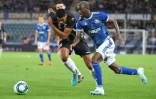 L'attaquant ivoirien de Strasbourg Kevin Zohi balle au pied contre le Lokomotiv Plovdiv en tour préliminaire retour de la Ligue Europa, le 15 août 2019 à Strasbourg