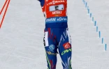 La Française Marie Dorin-Habert dans l'air d'arrivée du relais de biathlon d'Antholz-Anterselva, le 24 janvier 2016