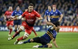 Le 3e ligne aile de Toulon Juan Smith (g) face au Leinster en Coupe d'Europe, le 19 décembre 2015 à Dublin