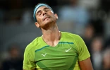 Rafael Nadal lors de son match du 2e tour face au Français Corentin Moutet le 25 mai 2022 à Roland-Garros. L'Espagnol confiera ensuite avoir ressenti une très forte douleur à son pied gauche