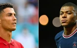 Les attaquants portugais Cristiano Ronaldo (gauche) et français Kylian Mbappé (droite), pris en photo respectivement le 19 juin 2021 à Munich et le 20 août 2021 à Brest 