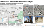 Localisation du tétrapyle et du théâtre antique de Palmyre, détruits par des jihadistes du groupe EI, photos avant/après