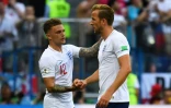 Le buteur anglais Harry Kane (d) et son coéquipier Kieran Trippier contre le Panama, le 24 juin 2018 à Nijni Novgorod