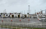 Des camions font la queue au terminal Eurotunnel de Calais, le 21 décembre 2020