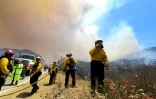 Les pompiers luttent contre l'incendie qui ravage les alentours de Santa Clarita le 25 juillet 2016 en Californie