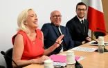 Marine Le Pen, Eric Ciotti et Jordan Bardella, à l'Assemblée nationale à Paris, le 28 juin 2025