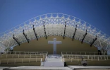 La scène principale du site des Journées mondiales de la jeunesse (JMJ), où le pape François célébrera la messe de clôture, à Lisbonne, le 31 juillet 2023