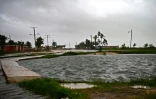 La côte cubaine de Batabano, au sud de la Havane, lors du passage de l'ouragan Ida le 27 août 2021