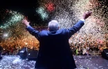 Le président élu mexicain, Andres Manuel Lopez Obrador, célèbre sa victoire, le 2 juillet 2018, à Mexico