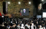 Le secrétaire général du Hezbollah, Naïm Kassem, s'adresse à la foule dans un message télévisé, dans la banlieue du Sud de Beyrouth, au Liban, le 17 Juin 2026