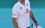 Le sélectionneur italien de la France Andrea Giani lors du quart de finale du Mondial contre l'Italie, le 7 septembre 2022 à Ljubljana  