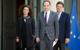 Chantal Jouanno, Jean-Christophe Lagarde et Arnaud Richard le 25 juin 2016 sur le perron de l'Elysée à Paris