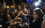 Le président sortant de la Catalogne, l'indépendantiste Artur Mas, revendique la victoire de son camp, le 27 septembre 2015 à Barcelone