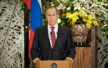 Le ministre russe des Affaires étrangères Sergueï Lavrov donne une conférence de presse après avoir rencontré son homologue japonais Taro Kono à Tokyo, le 21 mars 2018