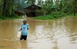 Inondations à Abuyog après le passage de la tempête Megi, le 11 avril 2022 aux Philippines