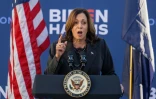 La vice-présidente américaine Kamala Harris lors d'un meeting de campagne à Orangeburg, le 2 février 2024 en Caroline du Sud