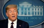 Le président américain Donald Trump lors d'un point presse sur l'épidémie du nouveau coronavirus, le 27 mars 2020 à la Maison Blanche, à New York