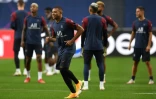 L'attaquant français du Paris-SG, Kylian Mbappé, à l'entraînement avec ses coéquipiers, à Lisbonne, le 11 août 2020
