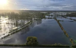Des champs inondés à La Calotterie, dans le Pas-de-Calais, le 10 novembre 2023