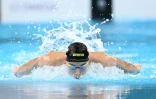 Le Hongrois Kristof Milak en demi-finale du 200 m papillon lors de JO, le 30 juillet 2024 à Nanterre