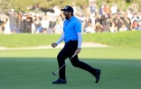 Matthieu Pavon après son birdie sur le 18e trou pour sceller sa victoire au Farmers Insurance Open, le 27 janvier 2024 à La Jolla en Californie