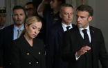 Le président français Emmanuel Macron (à droite) et la Première ministre italienne Giorgia Meloni avant une réunion au Palazzo Chigi à Rome, le 26 septembre 2023.