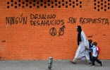 Des graffitis contre les expulsions dans le quartier de Vallecas, à Madrid, le 17 septembre 2020