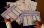 Préparation du matériel électoral pour la prochaine élection des juges et des magistrats, le 28 mai 2025 à Zapopan, dans l'État de Jalisco, au Mexique