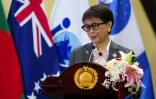 La ministre indonésienne des Affaires étrangères, Retno Marsudi, prononce un discours lors de la réunion ministérielle de l'Asean à Jakarta, le 4 septembre 2023