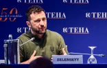 Le président ukrainien Volodymyr Zelensky au forum The European House-Ambrossetti à Cernobbio le 6 septembre 2024 en Italie