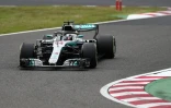 Le Britannique Lewis Hamilton (Mercedes) lors des qualifications pour le GP du Japon, le 6 octobre 2018 sur le circuit de Suzuka 