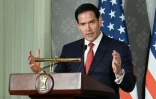 e secrétaire d'Etat américain Marco Rubio lors d'une conférence de presse à New Delhi, le 24 mai 2026 en Inde