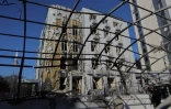 Un hôpital endommagé par une attaque de drone à Odessa, dans le sud de l'Ukraine, le 19 février 2025