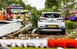 Après le passage d'ornade à Zierikzee, aux Pays-Bas, le 27 juin 2022
