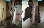 Montage réalisé à partir de captures d'écran d'images d'ITV News montrant l'intérieur de l'immeuble de Saint-Denis le 18 novembre 2015 après l'assaut du Raid