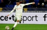 Le milieu de Lyon Houssem Aouar contre Brest en Coupe de la Ligue, le 8 janvier 2020 à Décines-Charpieu