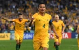 Le capitaine de l'équipe d'Australie Tim Cahill buteur face à la Syrie en qualif pour le Mondial-2018, le 10 octobre 2017  