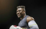 Le Camerounais Francis Ngannou à l'entraînement le 26 septembre 2023 à Las Vegas, avant son combat de boxe contre le Britannique Tyson Fury, prévu le 28 octobre 2023 à Ryad