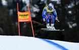 Alexis Pinturaultsur la piste de la descente de Lake Louise, dans la province canadienne d'Alberta, le 24 novembre 2021