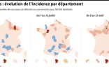 Coronavirus : évolution de l'incidence par département